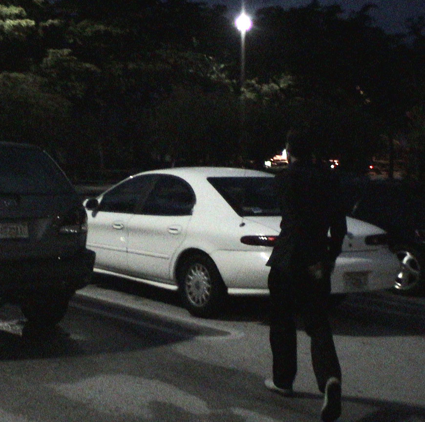in the parking lot