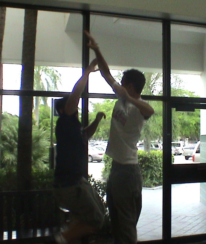 Dan & Drew get their mid-air high five picture (sorta)